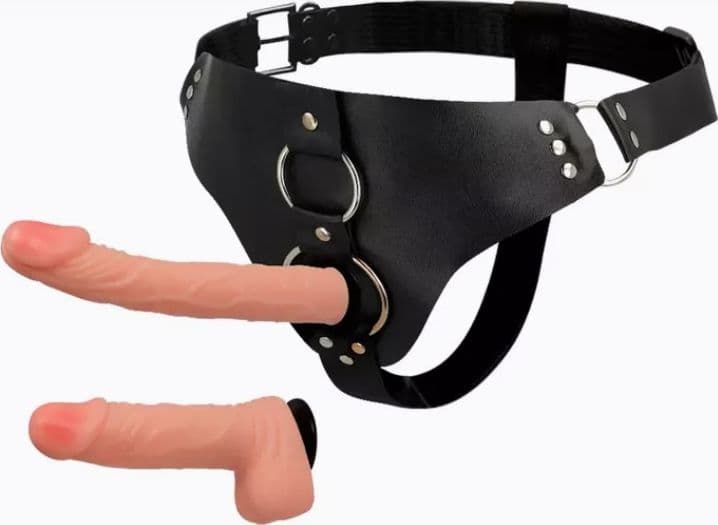 Harness Attraction Murdock Strap-On Doppio Dildo 19,8 e 15 cm con Imbracatura Regolabile - 2