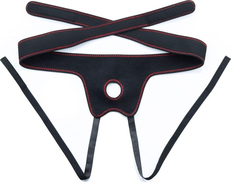 LoveToy INGEN Easy Strap-On Set 7 Pollici Dildo Nero 18 cm con Harness Regolabile - 3