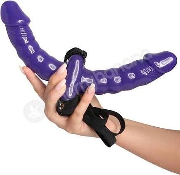 Pipedream Fetish Fantasy Double Delight Strap-On Doppio Viola 15 cm per Lato con Harness - 2