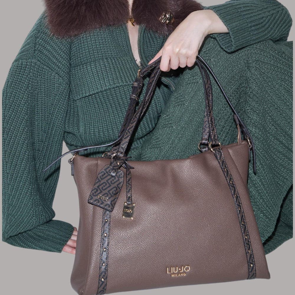 Borsa tote Liu Jo Ilyana media con logo frontale e tracolla rimovibile - 6