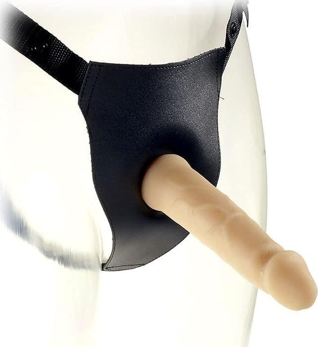 Me You Us Magic Flesh Strap-On 18 cm con Dildo Anatomico e Harness Nero in PVC Impermeabile - 2