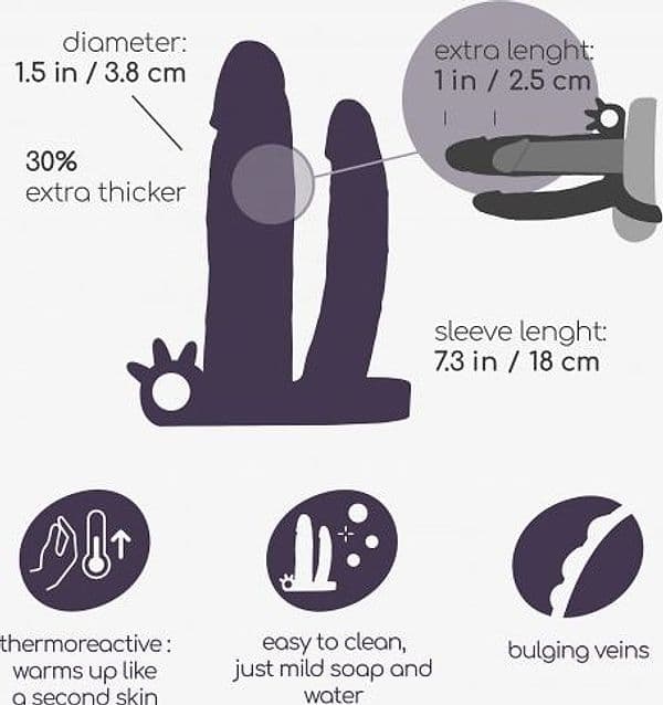 Crushious General Dickobi Guaina Pene Vibrante 18 cm con Dildo 13 cm e Skinsense 2.0 - 8