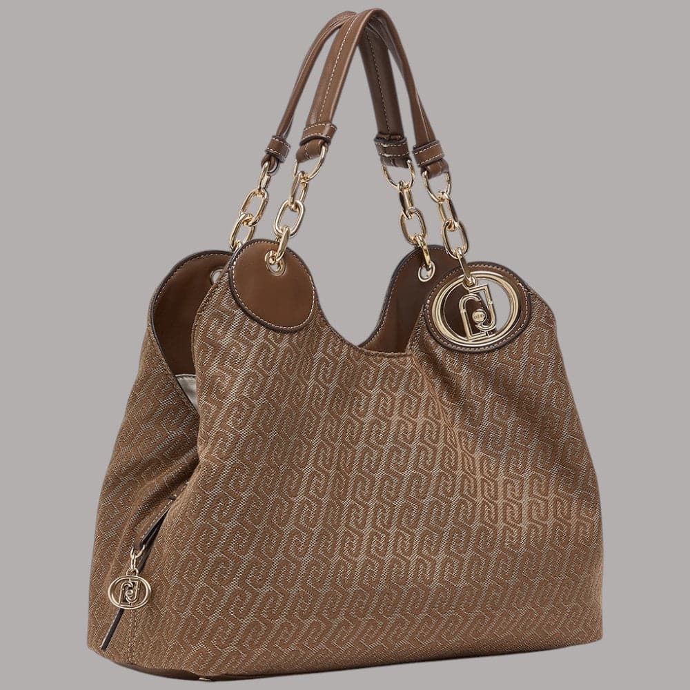 Borsa satchel Liu Jo Faiza in tessuto jacquard con doppi manici catena - 3