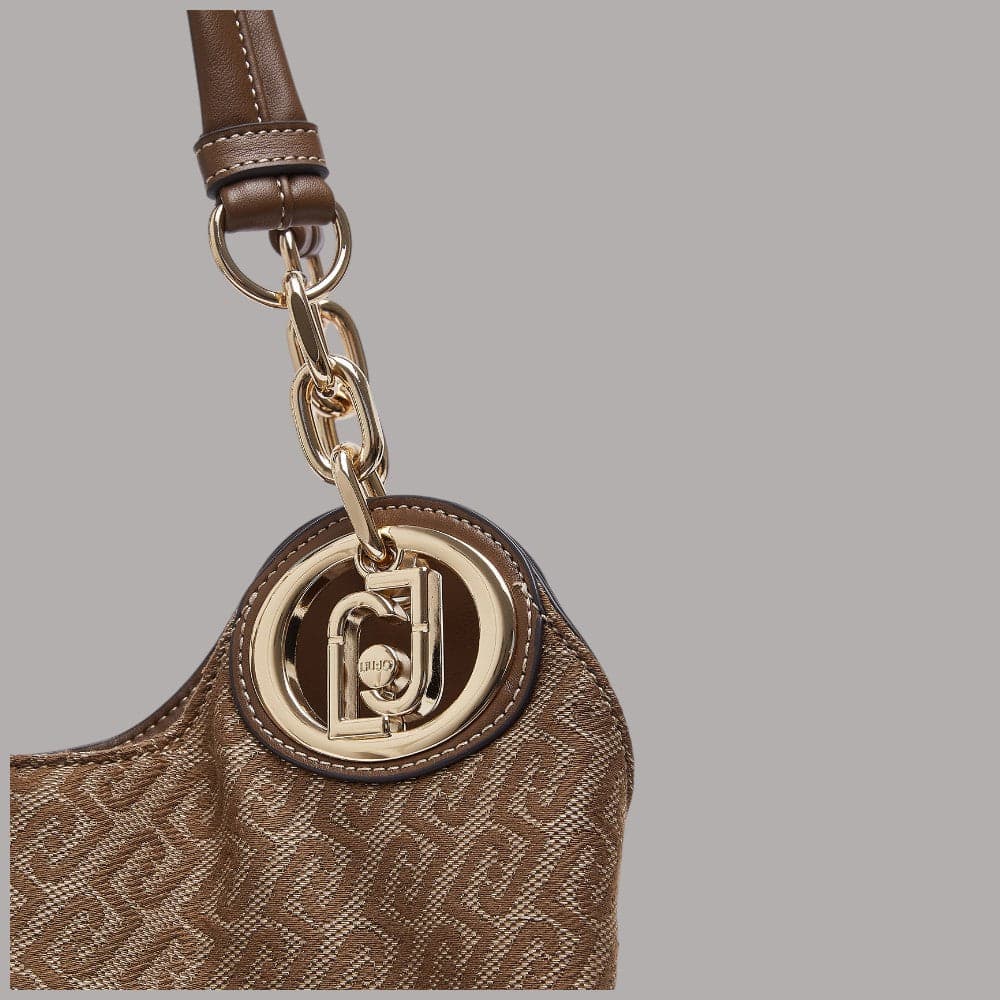 Borsa satchel Liu Jo Faiza in tessuto jacquard con doppi manici catena - 5