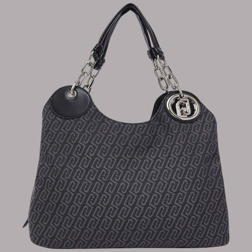 Borsa satchel Liu Jo Faiza in tessuto jacquard con doppi manici catena - 8