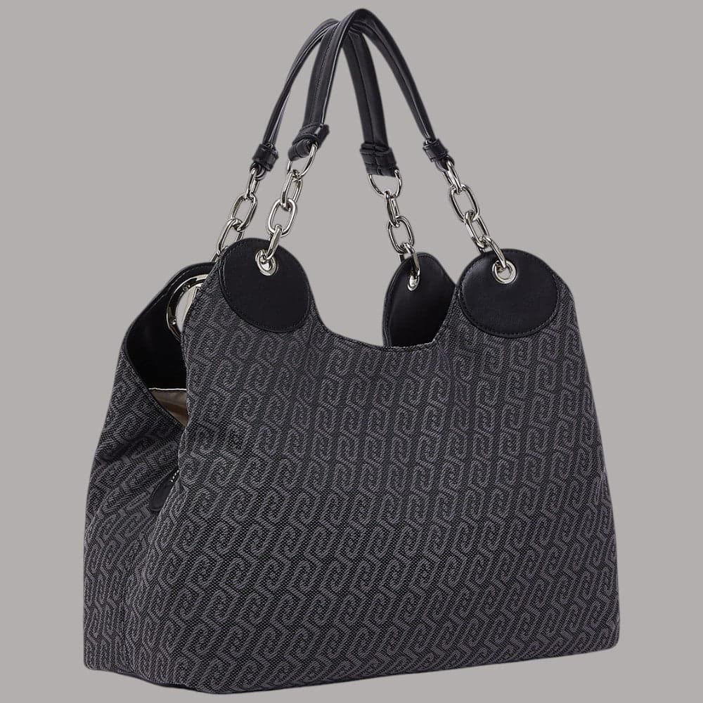 Borsa satchel Liu Jo Faiza in tessuto jacquard con doppi manici catena - 9