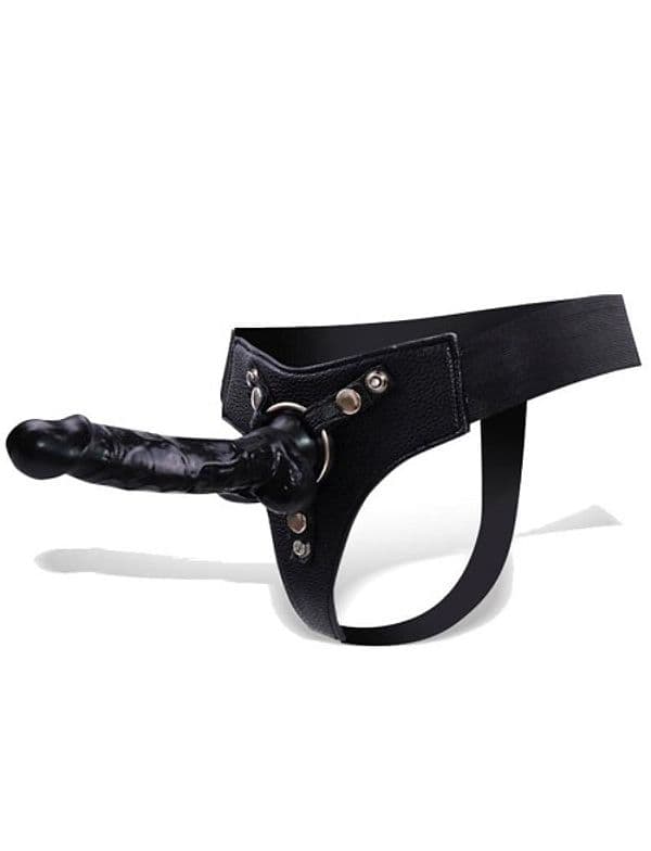 IntoYou Mistress Strap-On Nero con Dildo Silicone 20 cm e Harness Elastico BDSM - 3