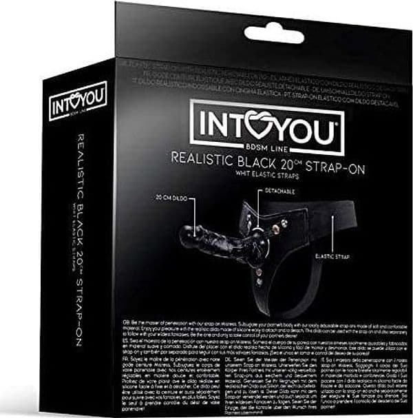 IntoYou Mistress Strap-On Nero con Dildo Silicone 20 cm e Harness Elastico BDSM - 6