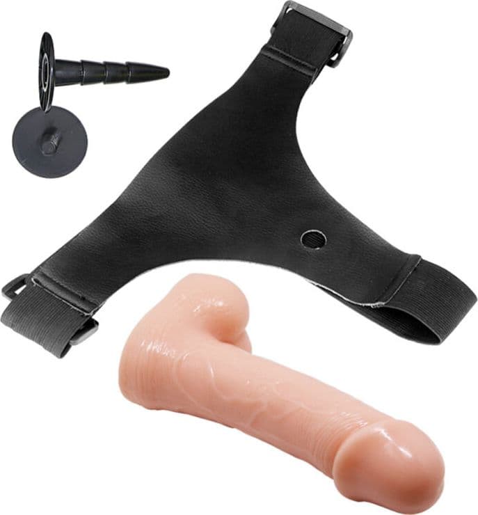 Baile Yvette Strap-On Doppio 18,5 cm TPR con Cintura Regolabile – Sex Toy Coppia - 3
