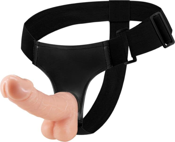 Baile Yvette Strap-On Doppio 18,5 cm TPR con Cintura Regolabile – Sex Toy Coppia - 4