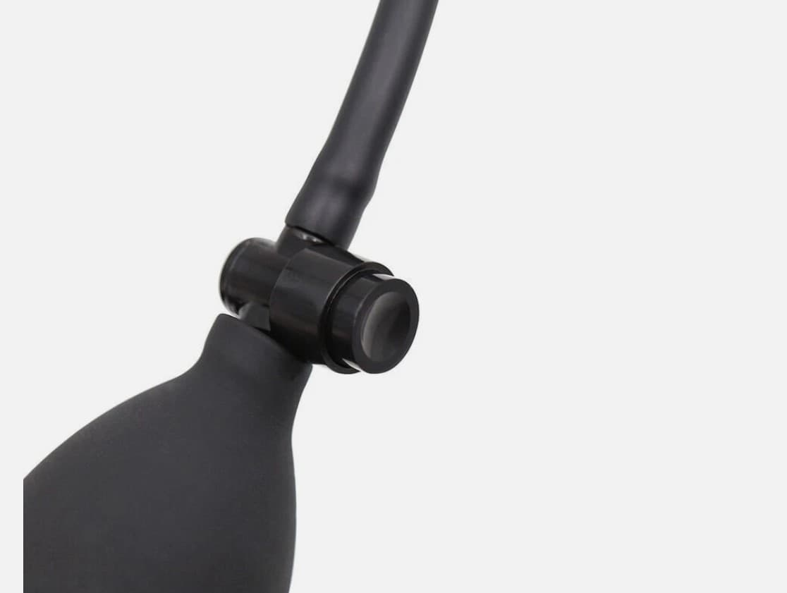 ÖHMAMA! Plug Anale Gonfiabile Nero 15,4 cm con Pompetta Manuale BDSM - 2