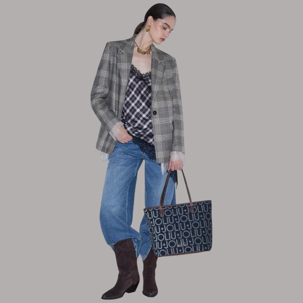 Borsa shopper Liu Jo AF6070T769A con logo jacquard all over - 2