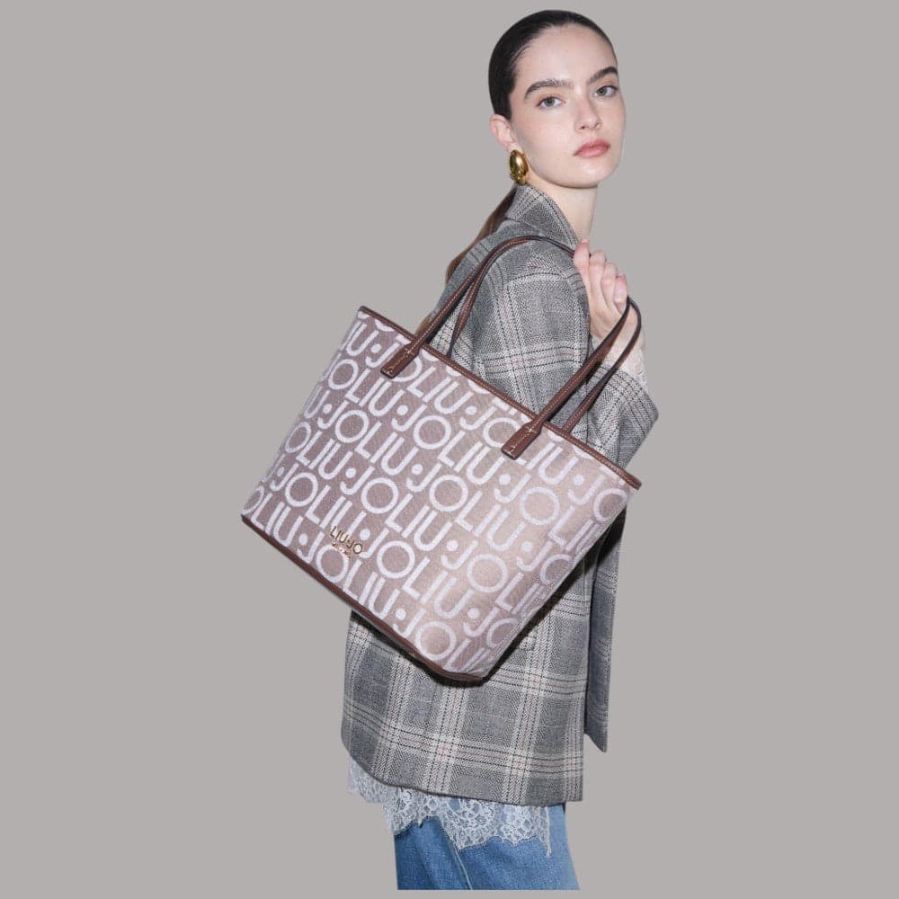 Borsa shopper Liu Jo AF6070T769A con logo jacquard all over - 7