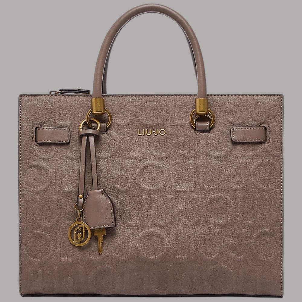 Borsa a mano Liu Jo Manhattan con motivo monogram inciso e doppio manico - 1