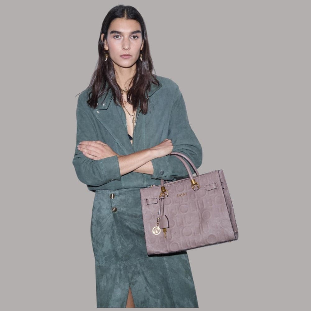 Borsa a mano Liu Jo Manhattan con motivo monogram inciso e doppio manico - 2