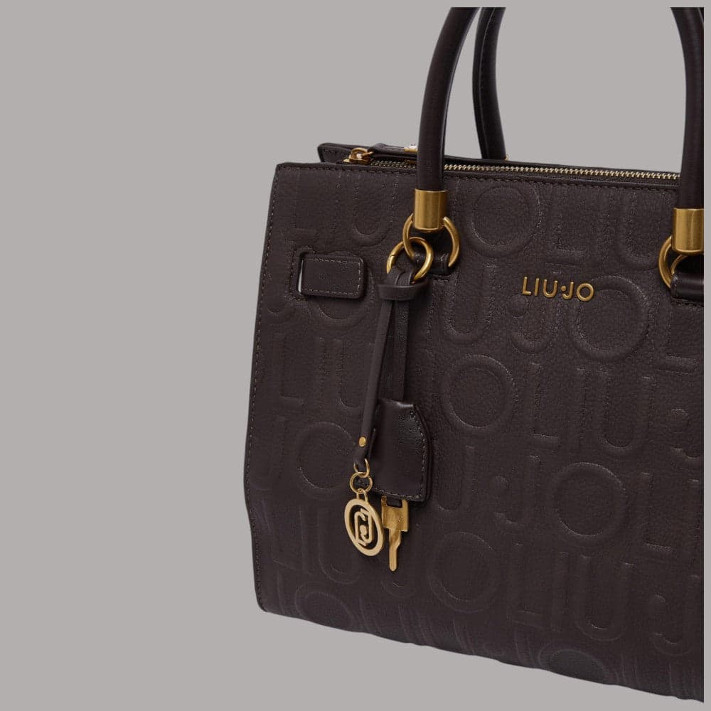 Borsa a mano Liu Jo Manhattan con motivo monogram inciso e doppio manico - 12