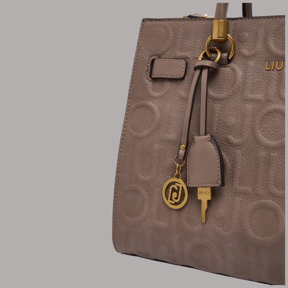 Borsa a mano Liu Jo Manhattan con motivo monogram inciso e doppio manico - 5