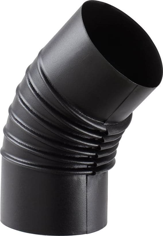 gomito 45° porcellanato per tubo fumi  stufe a legna nero opaco - ø cm.14 - 4