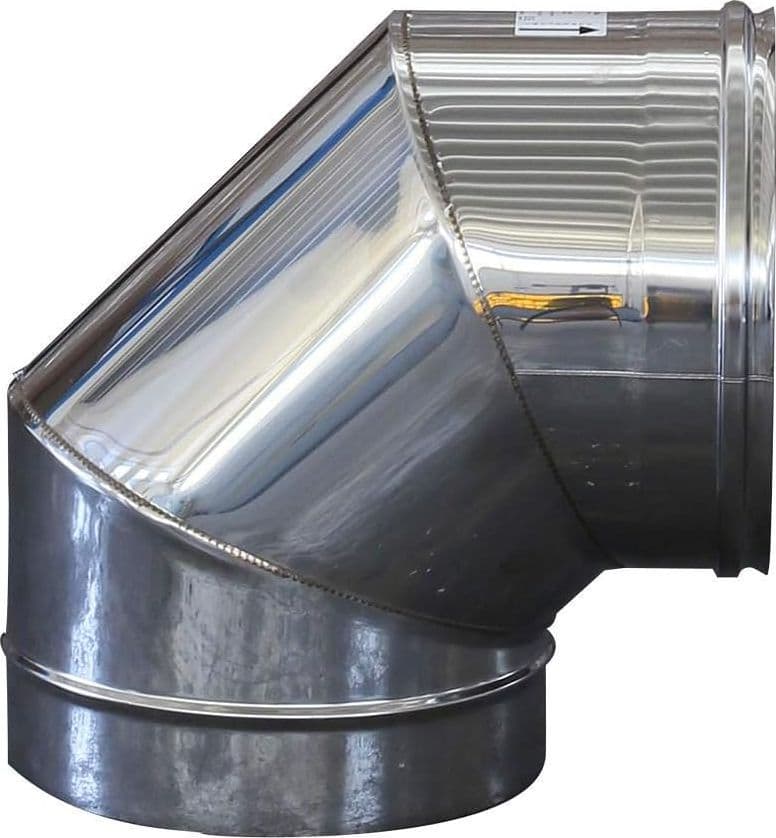 Tubo gomito a 90° acciaio inox aisi 304 monoparete spessore mm.0,5 - ø mm.80 - 4