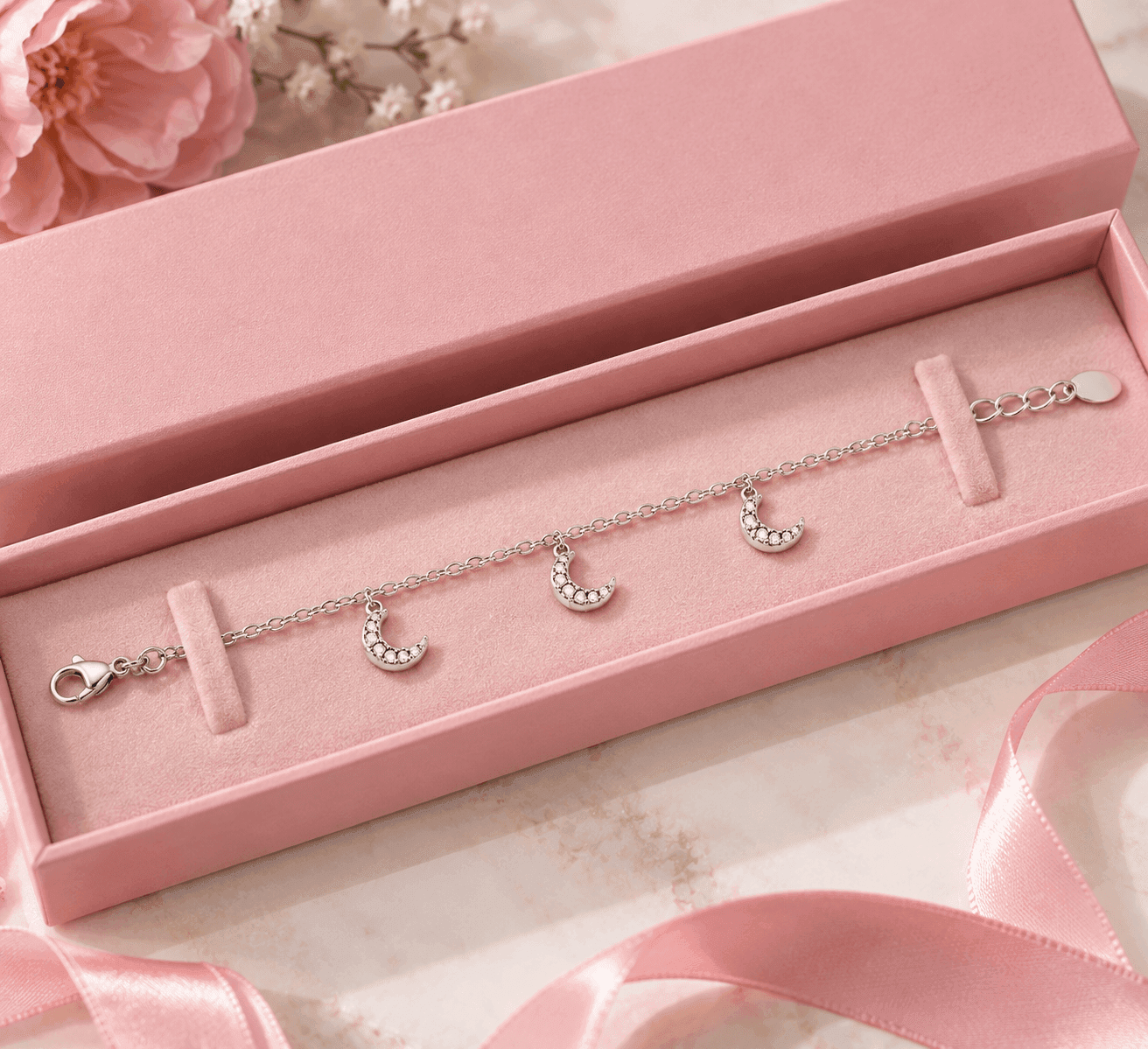 Ops Objects  -  Bracciale catena con pendenti luna con cristalli Ariel - 3