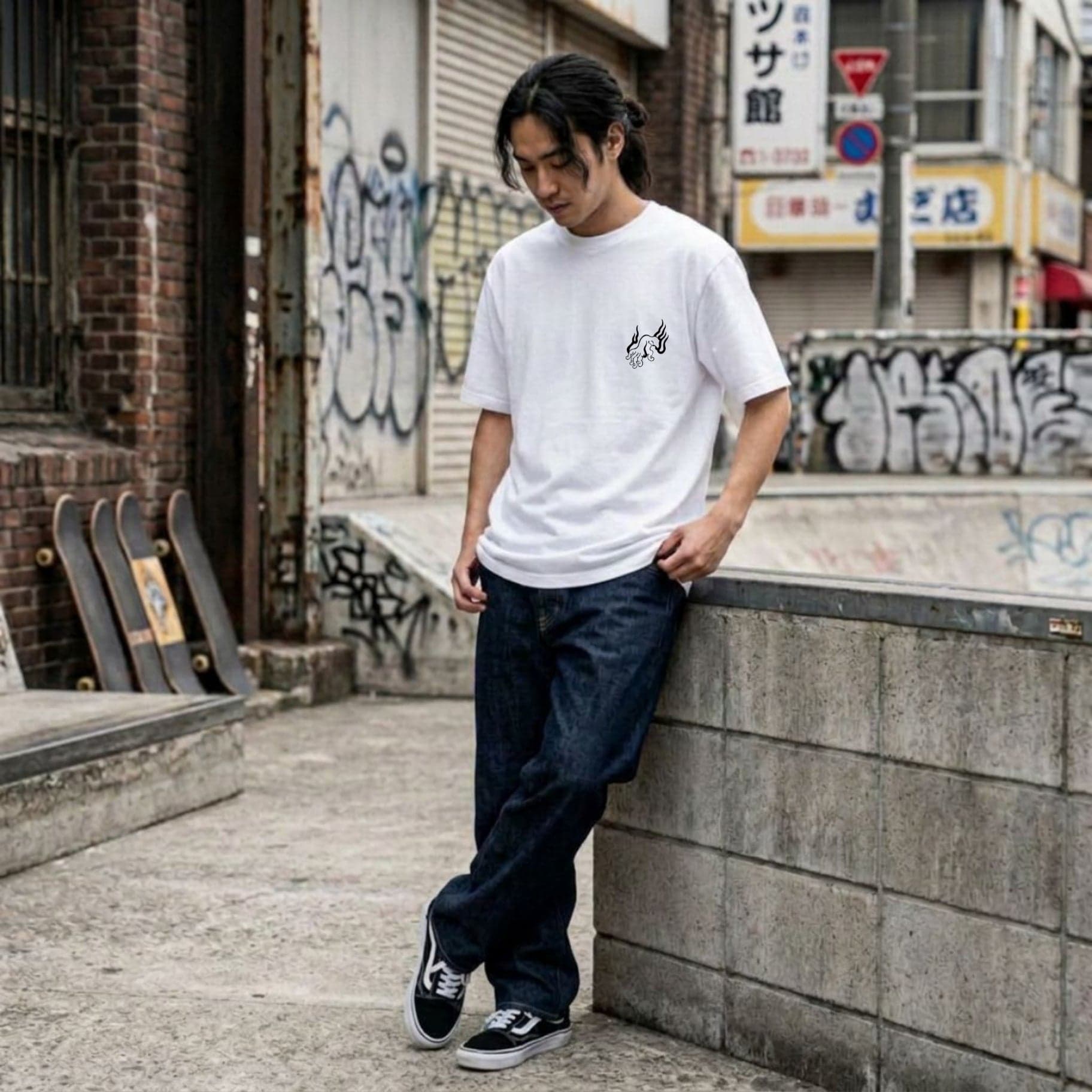T-shirt Ghettoblaster Japan Samurai whi - 6