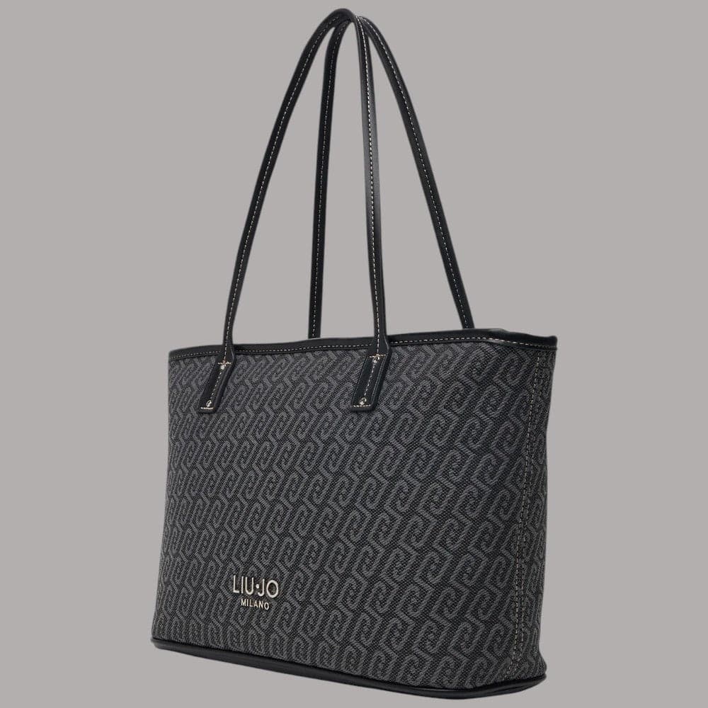 Borsa shopper Liu Jo AF6071 in tessuto jacquard con logo monogram - 5