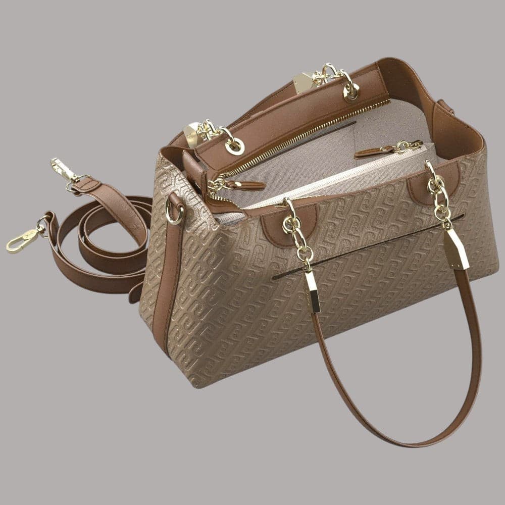 Borsa tote Armani AF6103E1141 con logo monogram e tracolla removibile - 5