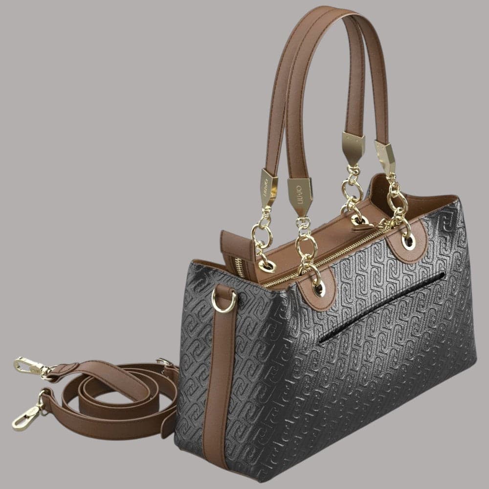 Borsa tote Armani AF6103E1141 con logo monogram e tracolla removibile - 8