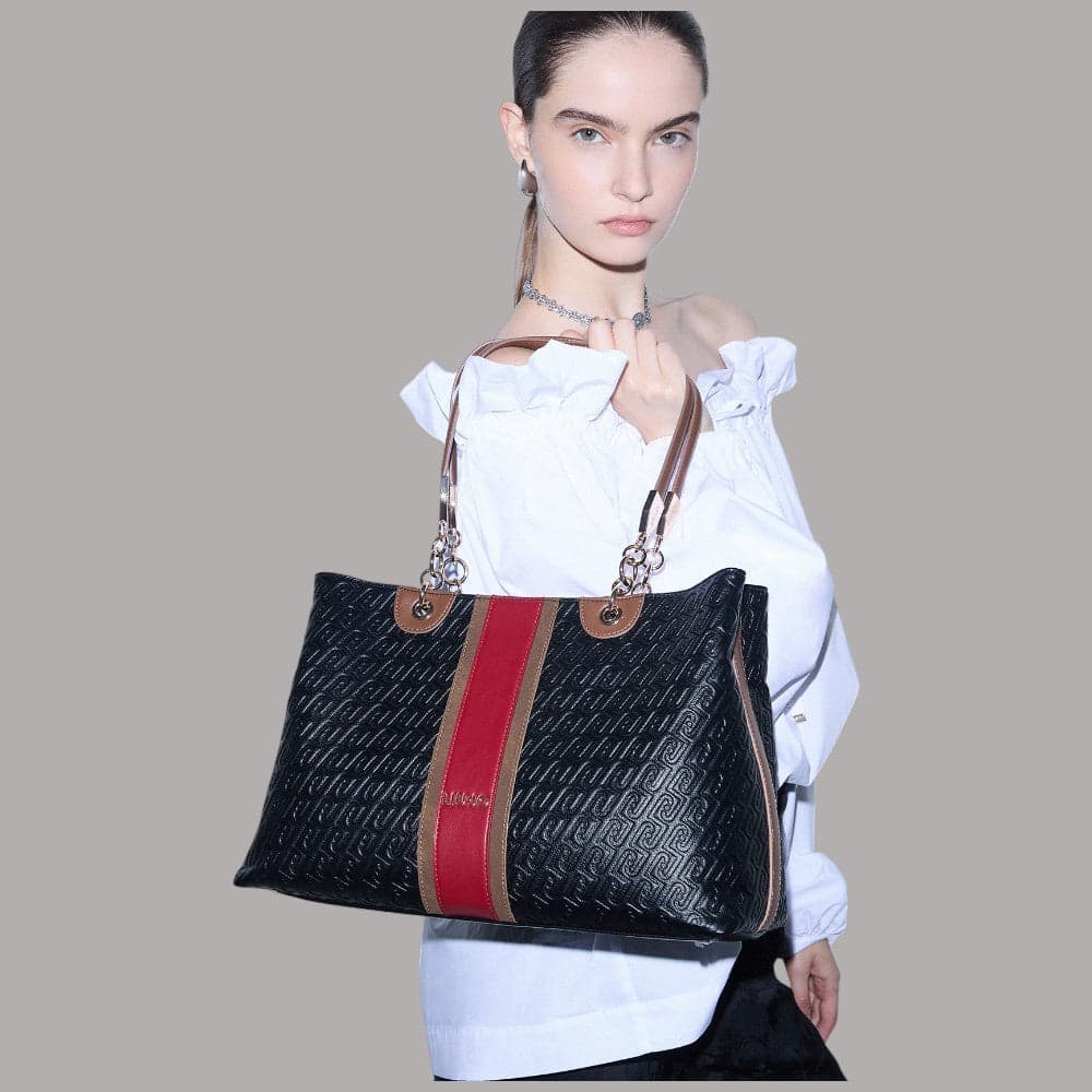 Borsa tote Liu Jo Ematite media con logo monogram embossing - 2