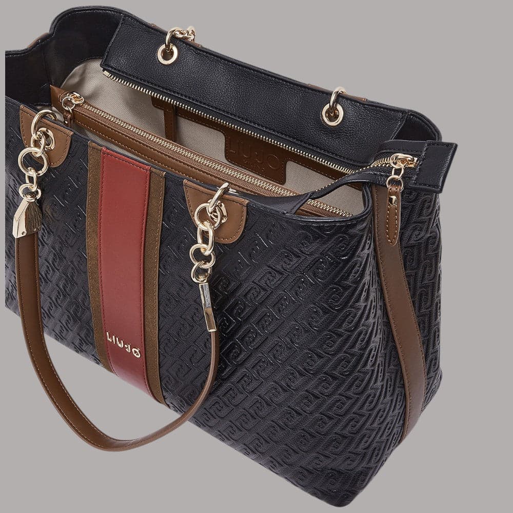 Borsa tote Liu Jo Ematite media con logo monogram embossing - 7