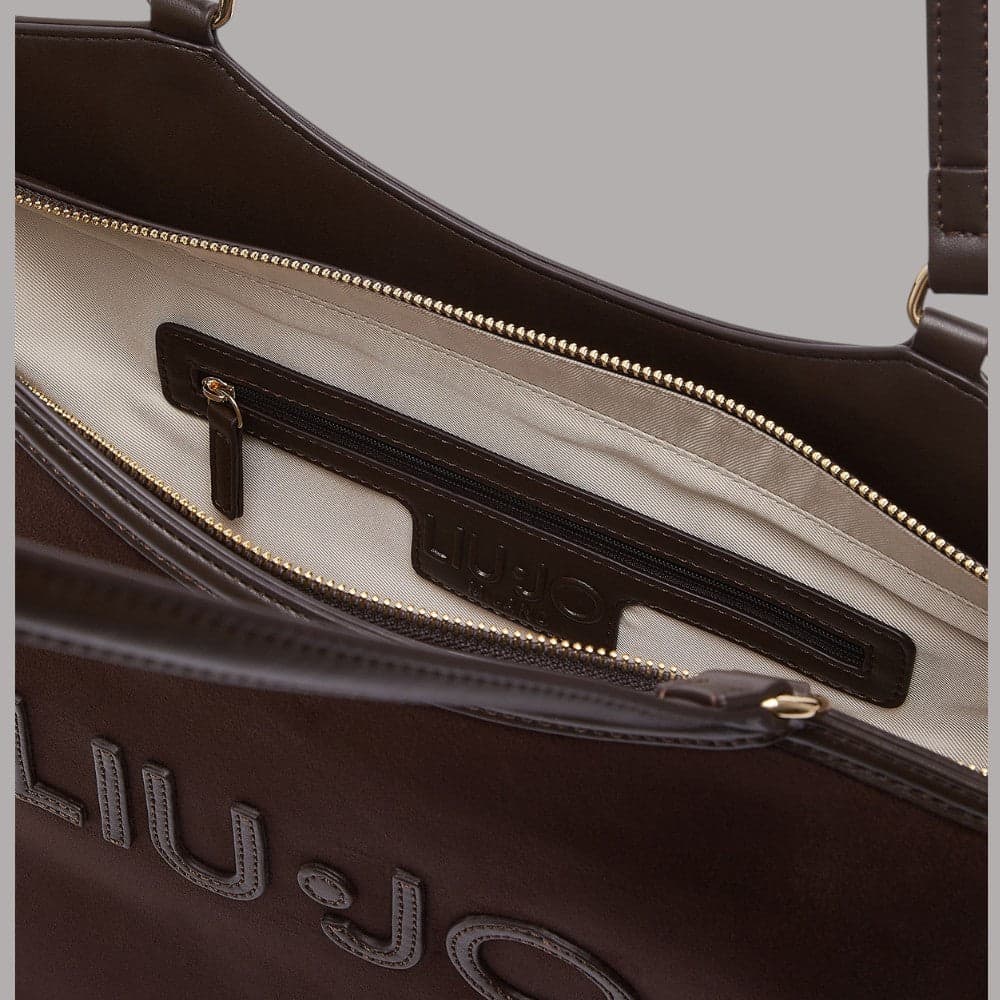 Borsa a spalla Liu Jo AF6117 tote grande con logo a rilievo - 6
