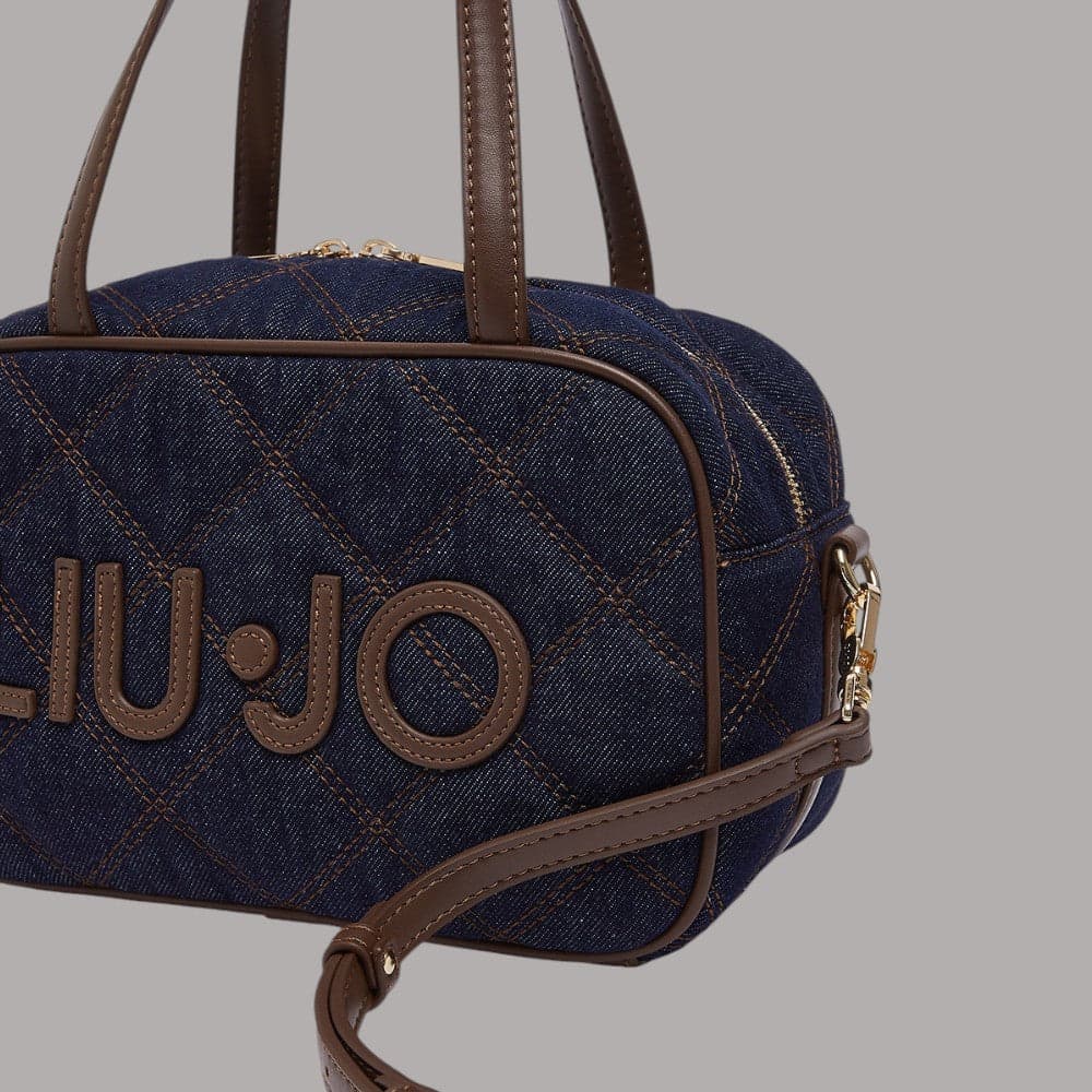 Borsa a tracolla Liu Jo AF6118D5083 in denim con charm distintivo - 5