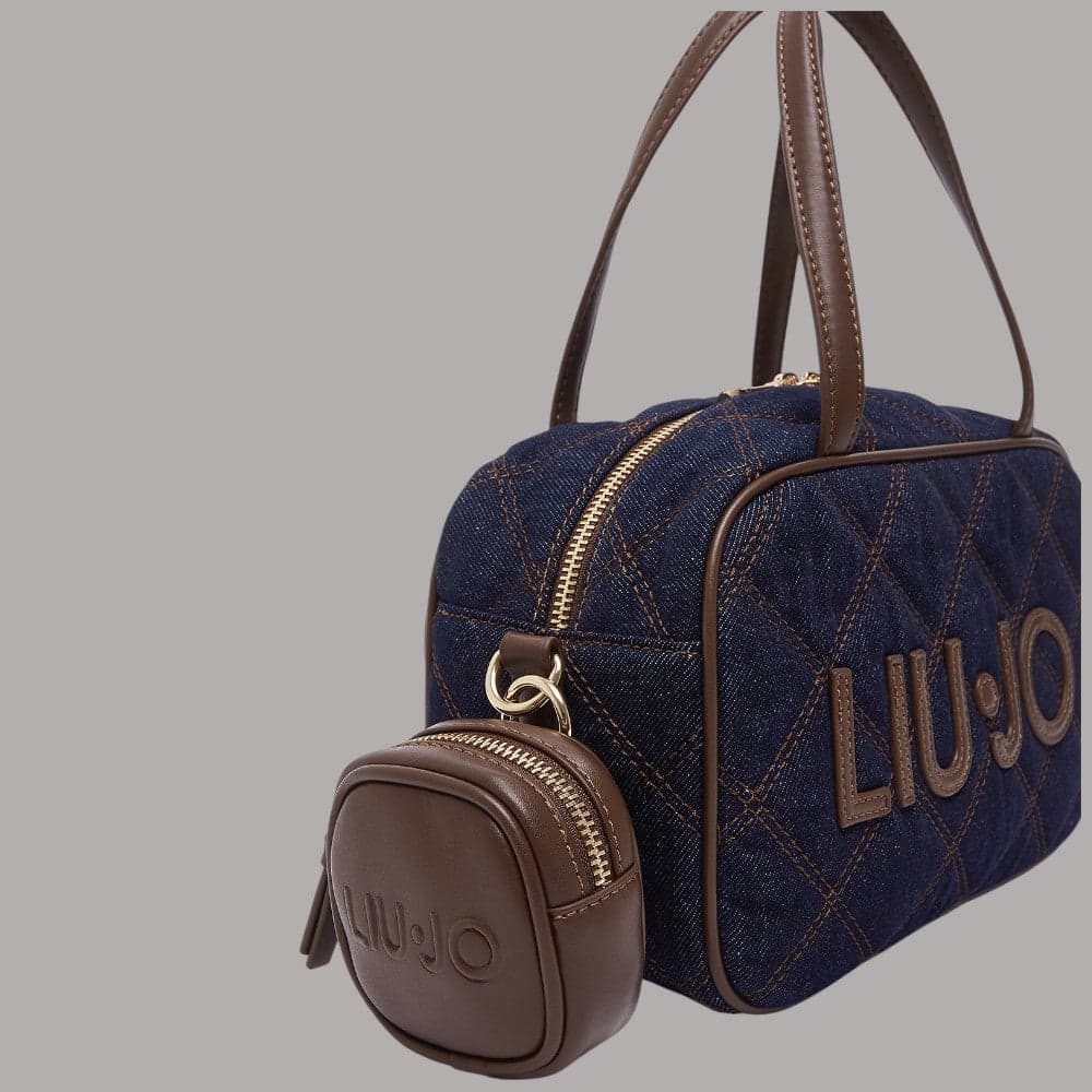 Borsa a tracolla Liu Jo AF6118D5083 in denim con charm distintivo - 6