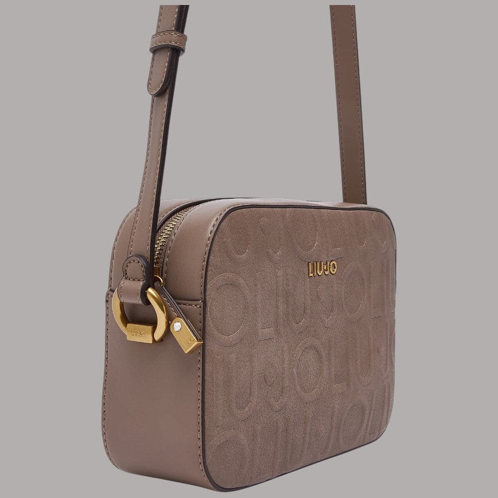 Borsa a tracolla Liu Jo AF6211E1139 con logo embossed effetto nabuk - 6