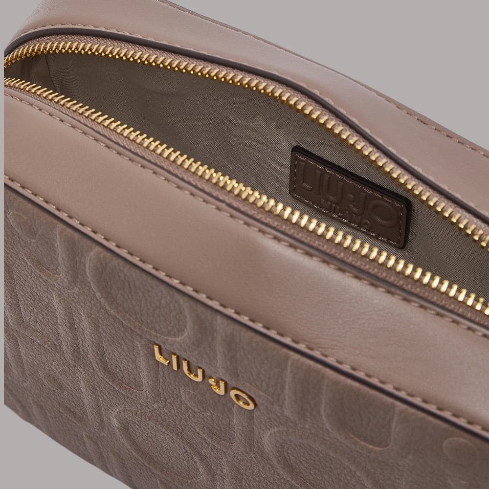Borsa a tracolla Liu Jo AF6211E1139 con logo embossed effetto nabuk - 7