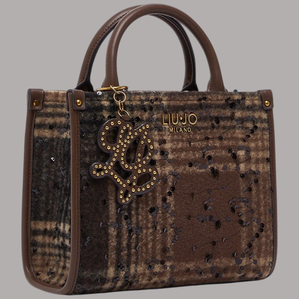 Borsa piccola Liu Jo Ridhi Mini Shopping con motivo check e paillettes - 2