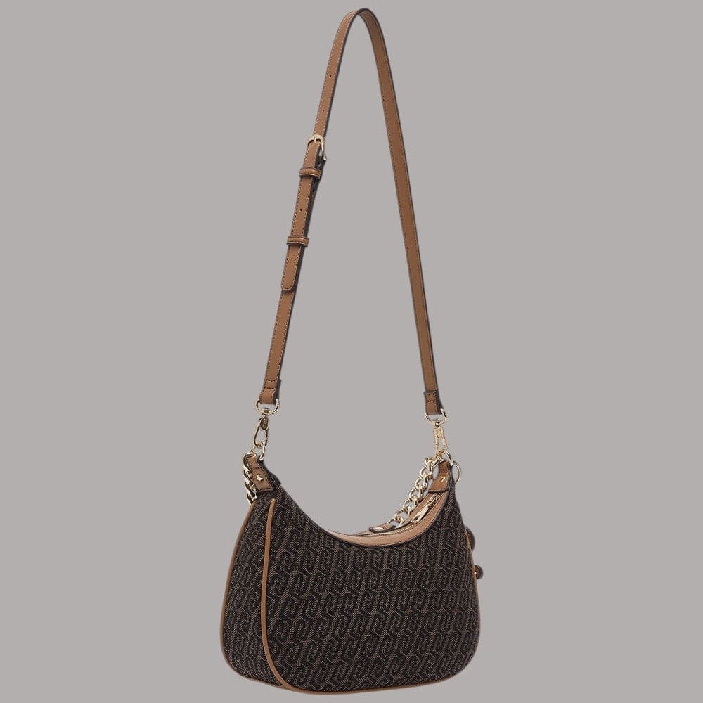 Borsa a spalla Liu Jo AF6207T378A jacquard con charm logo rimovibile - 4