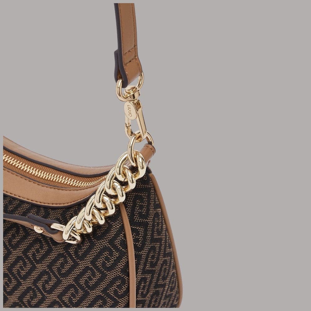 Borsa a spalla Liu Jo AF6207T378A jacquard con charm logo rimovibile - 5