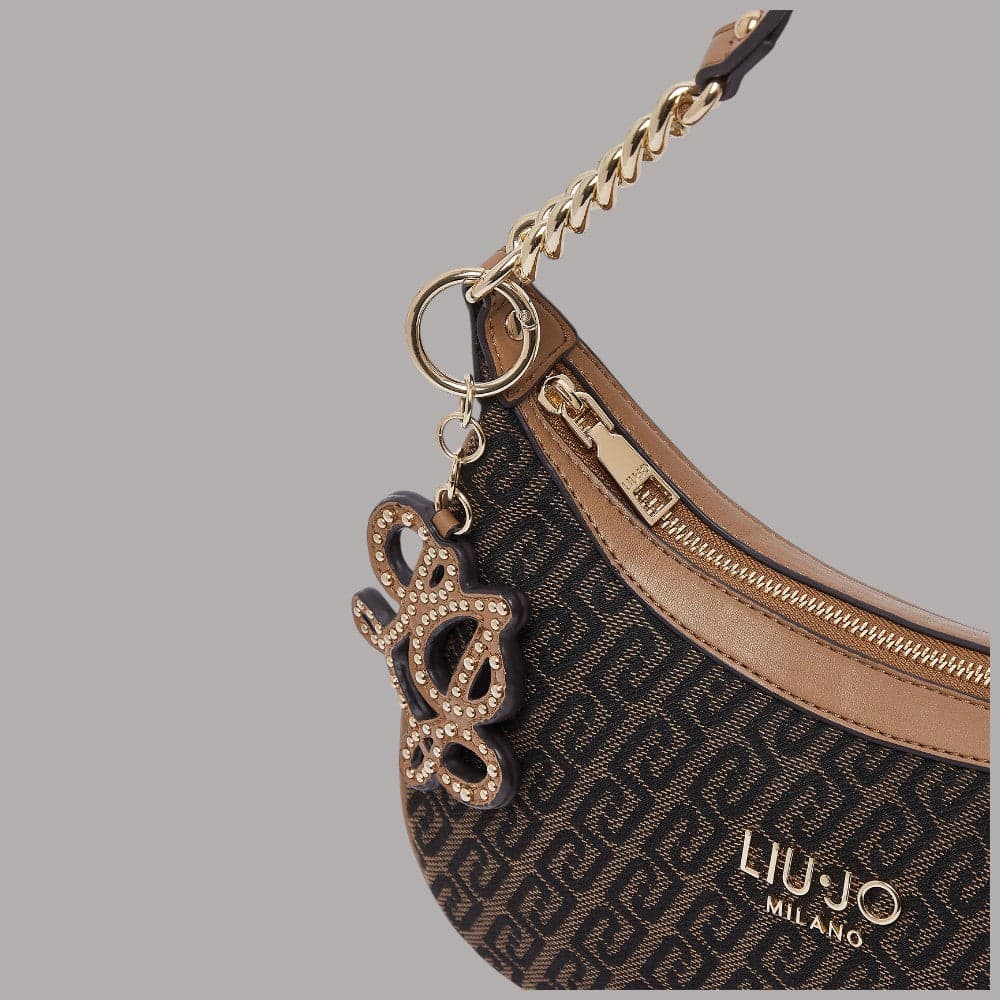 Borsa a spalla Liu Jo AF6207T378A jacquard con charm logo rimovibile - 6