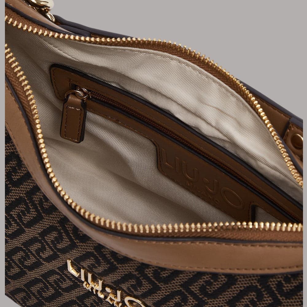 Borsa a spalla Liu Jo AF6207T378A jacquard con charm logo rimovibile - 7