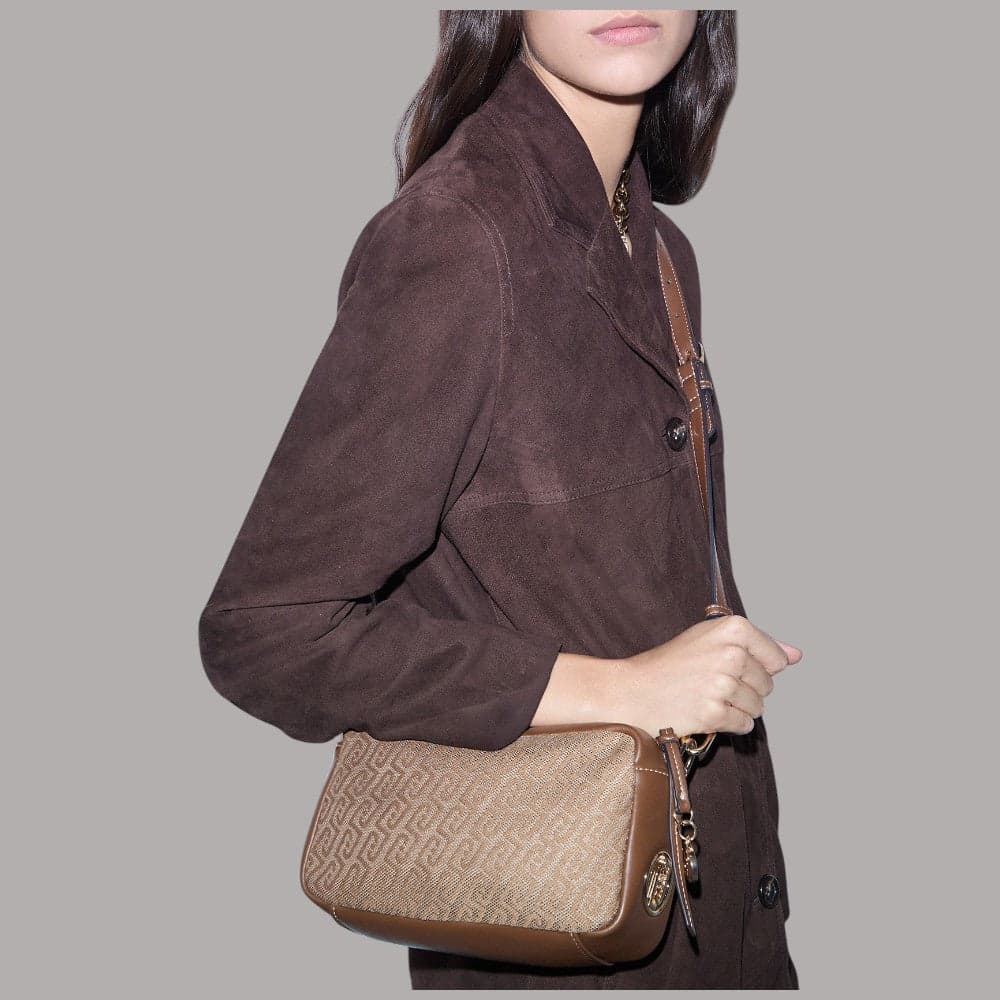 Borsa a tracolla Liu Jo Faiza in tessuto jacquard monogram - 7