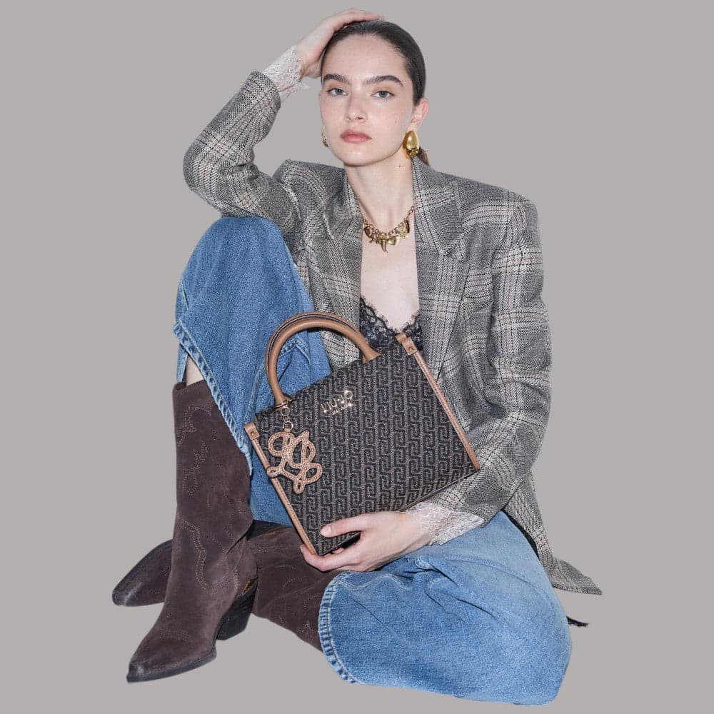 Borsa a mano Liu Jo AF6192T378A piccola in tessuto jacquard logato - 2