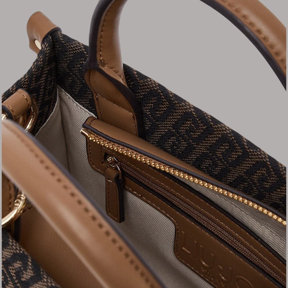 Borsa a mano Liu Jo AF6192T378A piccola in tessuto jacquard logato - 7