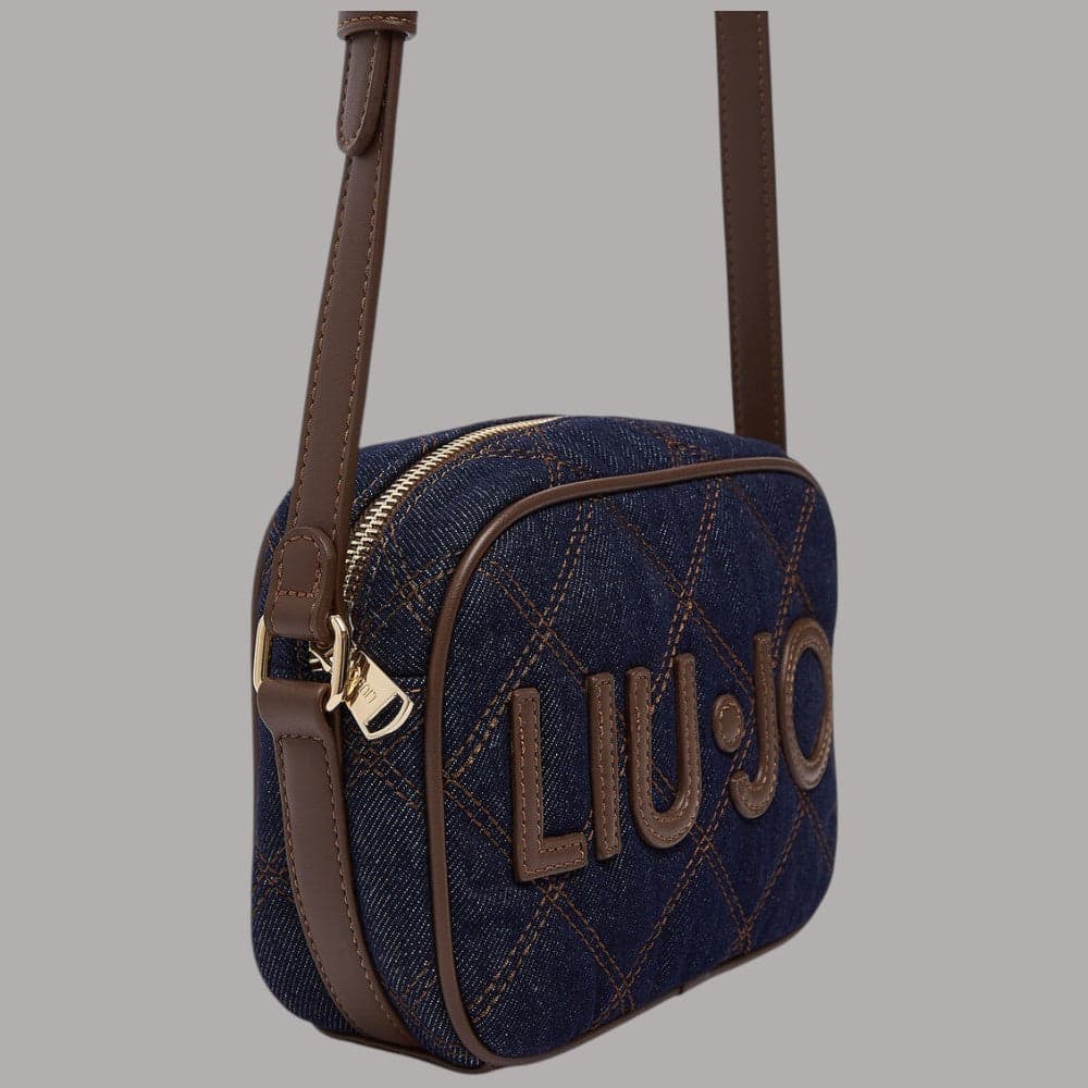 Borsa a tracolla Liu Jo AF6119 con logo maxi metallico e effetto trapuntato - 4