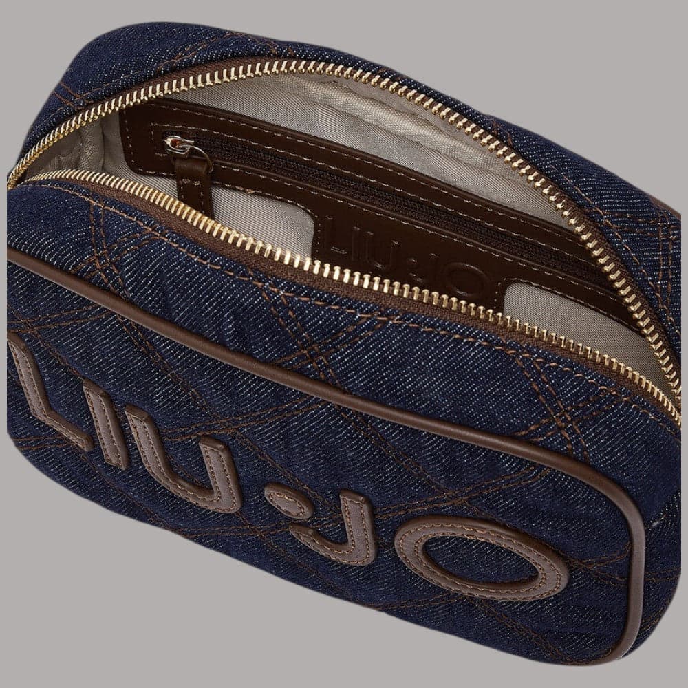 Borsa a tracolla Liu Jo AF6119 con logo maxi metallico e effetto trapuntato - 6