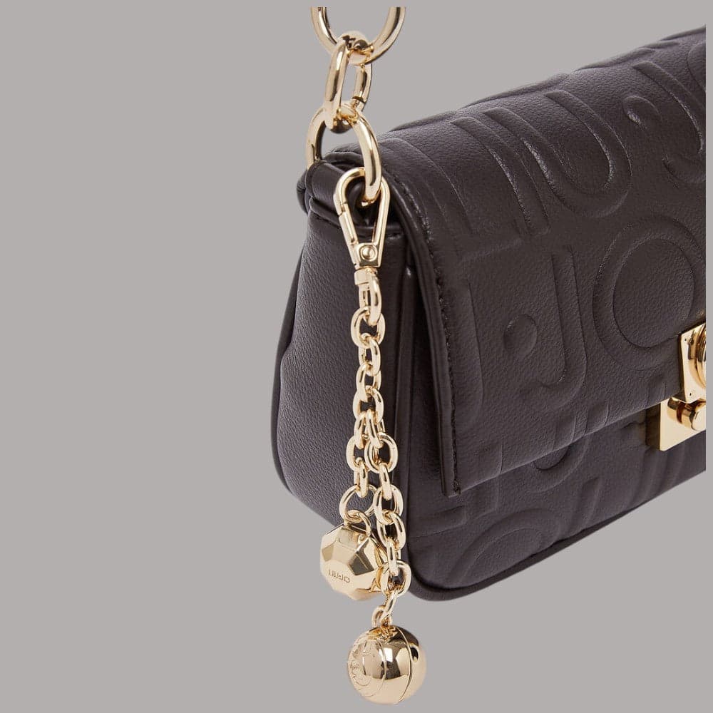Borsa piccola Liu Jo Adiva crossbody con logo in rilievo e charm dorati - 12