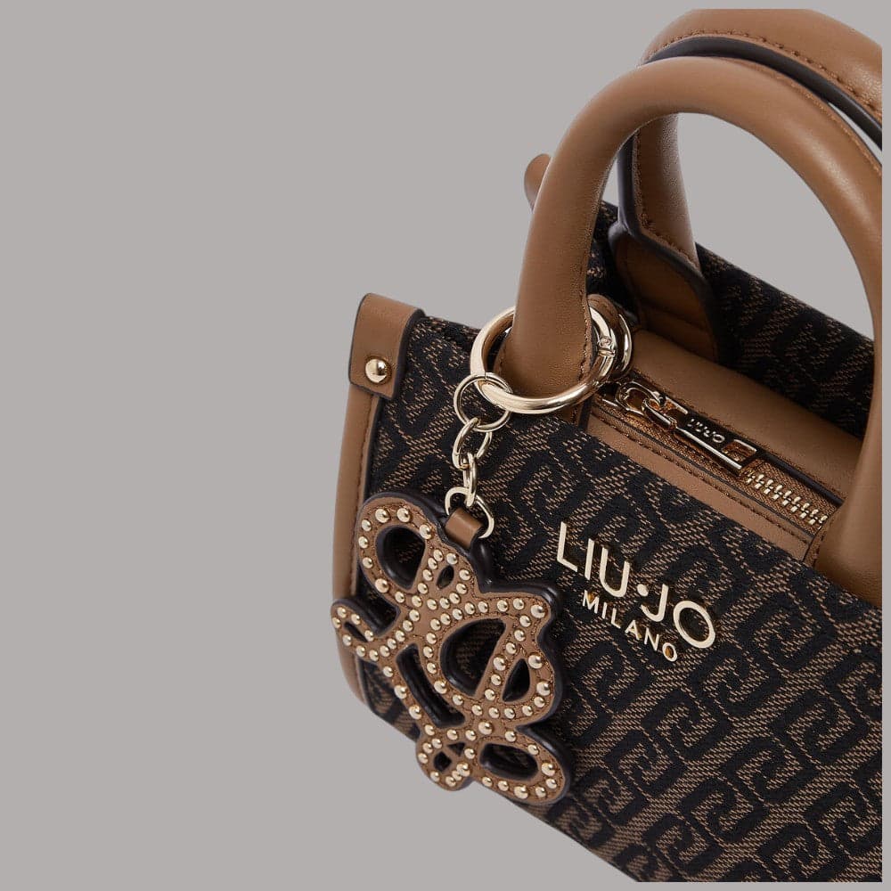 Borsa a mano Liu Jo Mini Rhidi con monogramma e charm dorato - 9