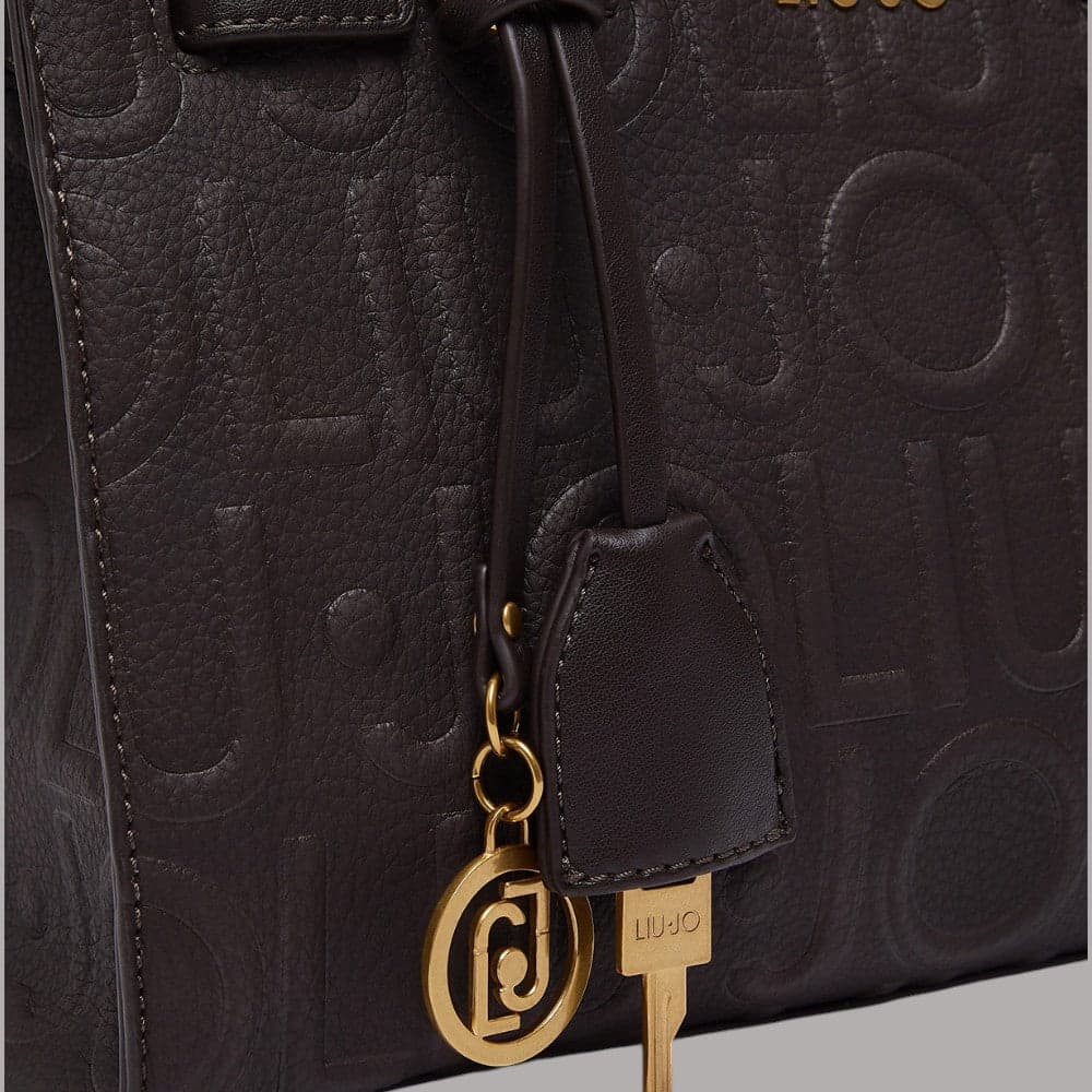 Borsa a mano Liu Jo AF6069E1139 piccola con logo a rilievo e charm - 12