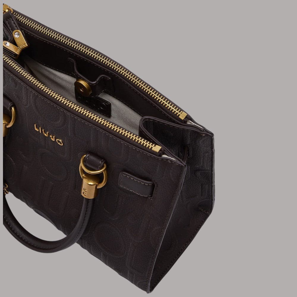 Borsa a mano Liu Jo AF6069E1139 piccola con logo a rilievo e charm - 14