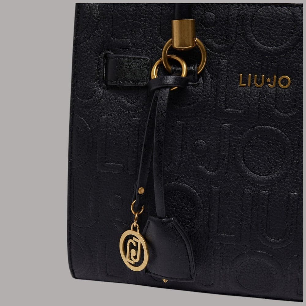 Borsa a mano Liu Jo AF6069E1139 piccola con logo a rilievo e charm - 5